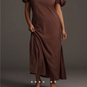 Anthropologie Brown Maxi Dress